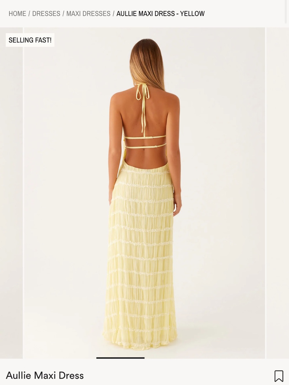 Peppermayo Aullie Maxi Dress- Yellow - Picture 4 of 5